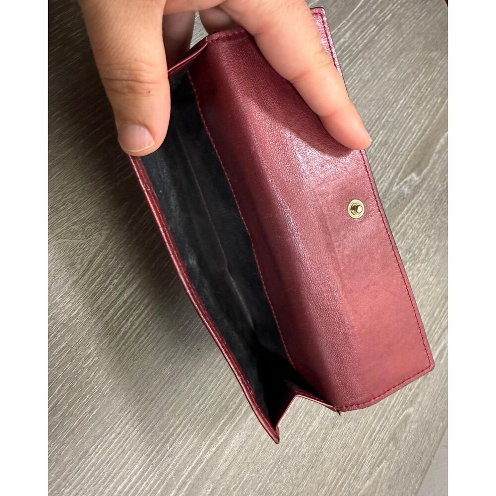 Gucci Lovely Heart GG Guccissima Logo Burgundy Leather Long Wallet  203550 - Picture 4 of 7